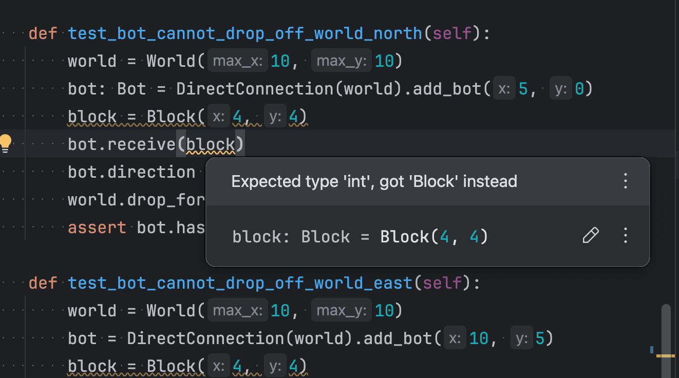 type check indication