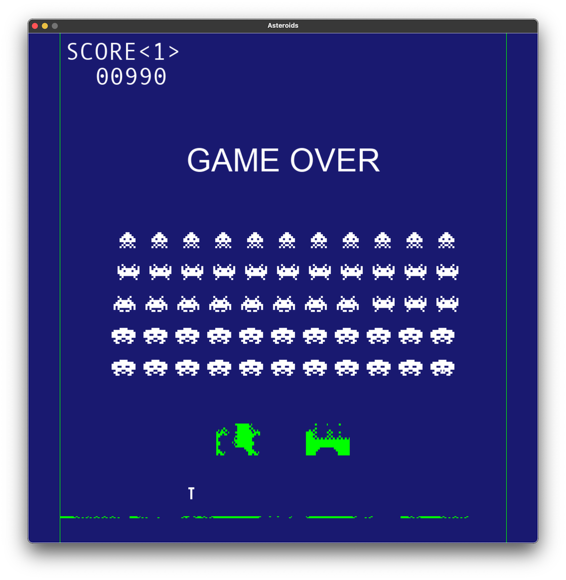 game over screen