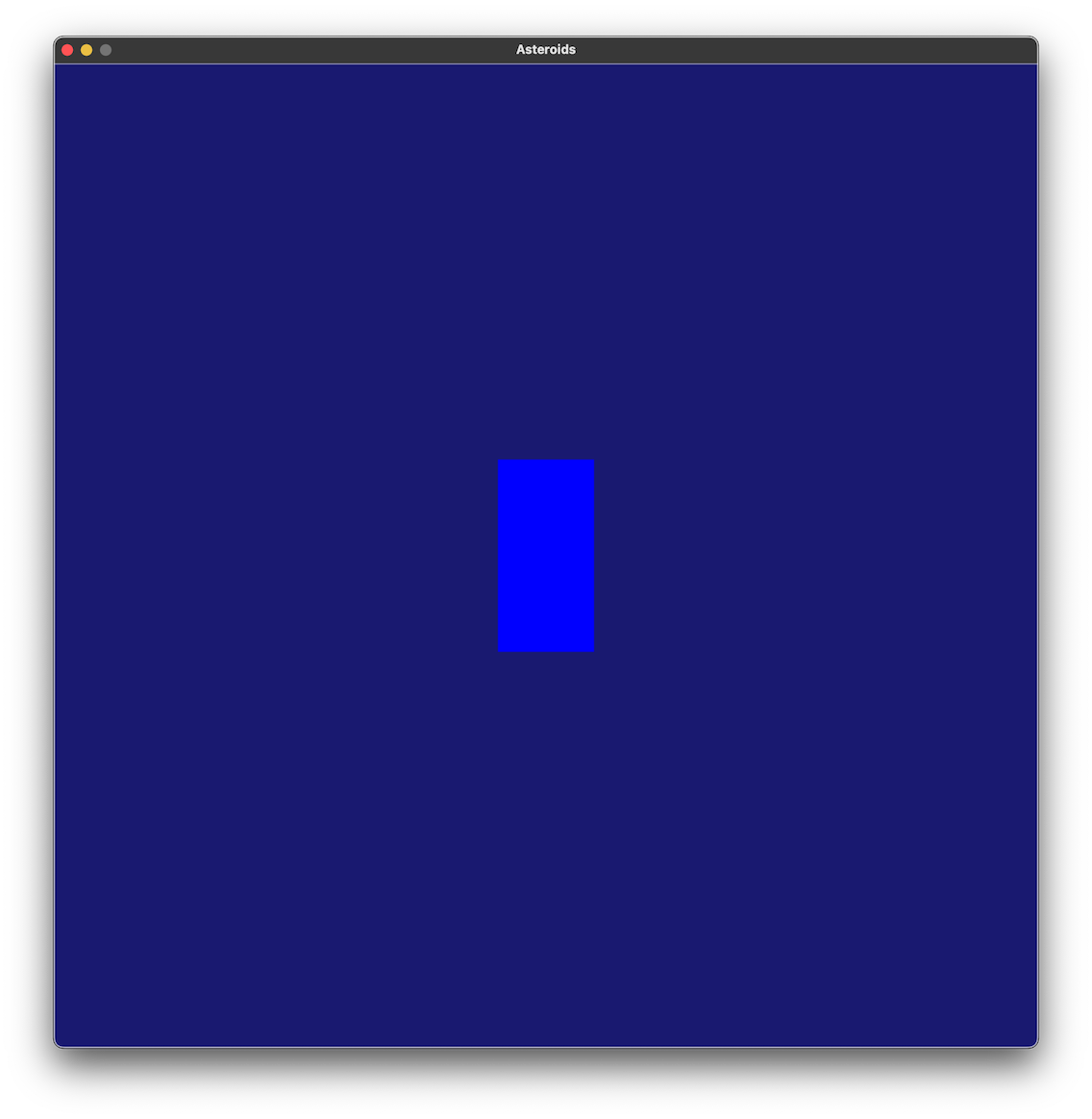 screen with tall blue rectangle